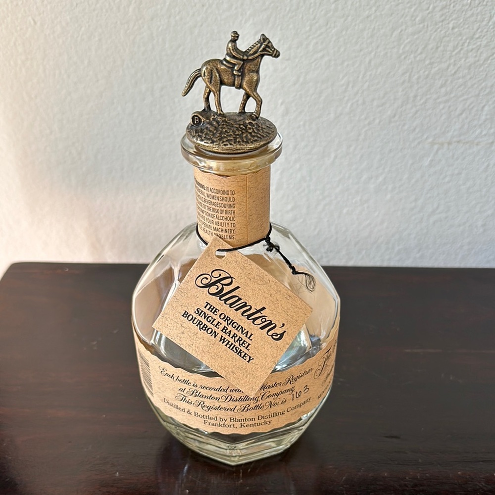 Empty Blanton's Single Barrel Bourbon Whiskey Bottle 750 ml